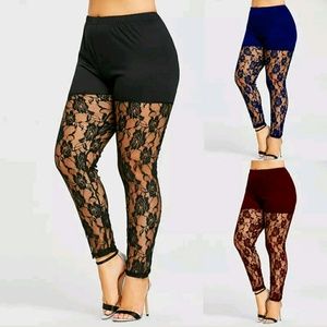 Sexy Lace Plus Size Footless Legging 2X